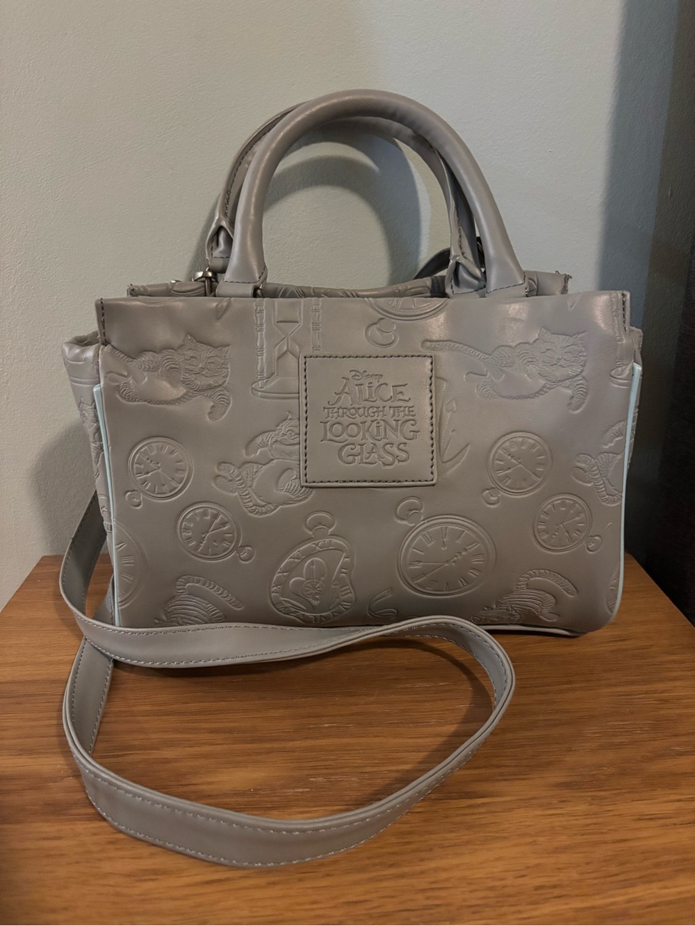 Loungefly Disney Alice Through the Looking Glass embossed barrel bag